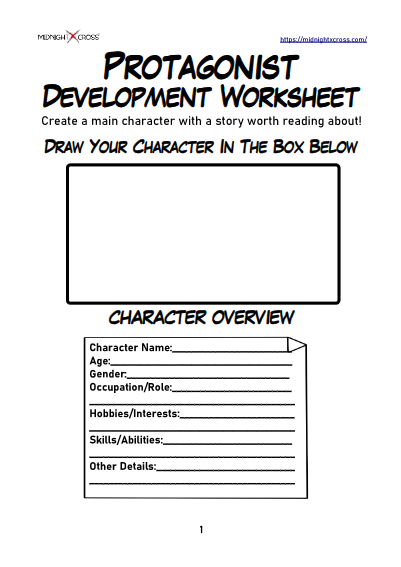 Protagonist Development Worksheet Preview 1